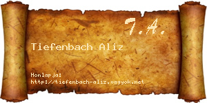 Tiefenbach Aliz névjegykártya